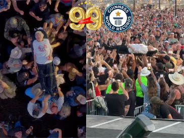 Conoce la historia de la mujer que hizo "crowdsurfing" pasados los 99 años de edad. ESPECIAL / TikTok @rossmith