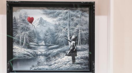 La obra de Banksy fue vendida por 17.9 millones de dólares, en Nueva York. EFE