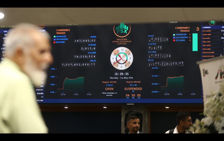 El Dow Jones resultó especialmente beneficiado hoy y marcó un nuevo récord al situarse en 50 mil 285 puntos. EFE/R. Khan