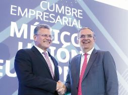 Maroš Šefèoviè y Marcelo Ebrard detallaron los alcances de las negociaciones entre nuestro país y el bloque continental. ESPECIAL