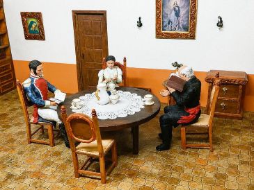 Maqueta de la casa del padre Hidalgo. CORTESÍA