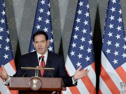Marco Rubio aseguró que Donald Trump es el único presidente que ha tomado acciones reales y contundentes para frenar las ambiciones de Teherán. EFE/EPA/R. Gupta