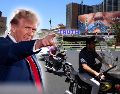 Imágenes de Teherán en donde se despliega un anuncio con mensaje anti Trump; EU e Irán buscan conseguir un acuerdo de paz. EFE / EPA / ABEDIN TAHERKENAREH