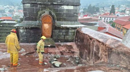 El Instituto Nacional de Antropología e Historia (INAH) intervendrá para restaurar el monumento del siglo XVII. ESPECIAL/Protección Civil y Bomberos Real del Monte