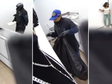 El rostro de uno de los ladrones quedó visible, un importante detalle a ser tomado en cuenta en las investigaciones del robo. ESPECIAL