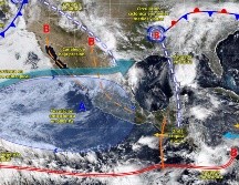 La onda tropical número 2 provocará lluvias intensas, granizo y fuertes vientos en al menos cuatro estados del país. ESPECIAL/SMN.