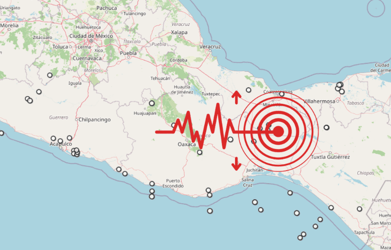 &nbsp;Sismo en Oaxaca. ESPECIAL / SSN
