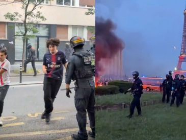 La Prefectura de Policía cifró en 20.000 los aficionados que se reunieron en los Campos Elíseos de París para seguir la final entre el PSG y el Arsenal. ESPECIAL.