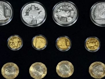 Los valores nominales de las monedas del Mundial 2026 van de los 10 a los 25 pesos. ESPECIAL/BANXICO