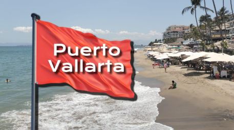 Esta es la única playa con bandera roja en Puerto Vallarta este lunes 1 de junio. ESPECIAL / FACEBOOK Protección Civil y Bomberos Puerto Vallarta