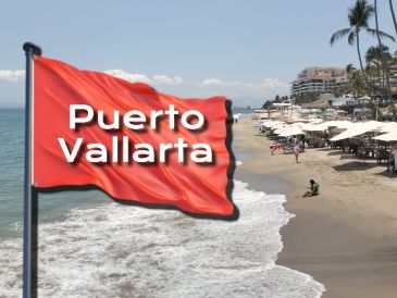 Esta es la única playa con bandera roja en Puerto Vallarta este lunes 1 de junio. ESPECIAL / FACEBOOK Protección Civil y Bomberos Puerto Vallarta