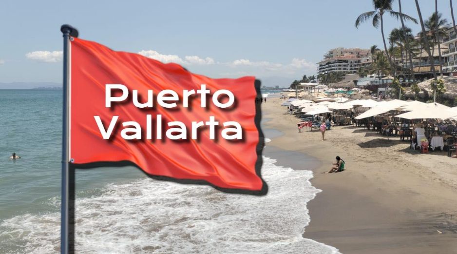 Esta es la única playa con bandera roja en Puerto Vallarta este lunes 1 de junio. ESPECIAL / FACEBOOK Protección Civil y Bomberos Puerto Vallarta