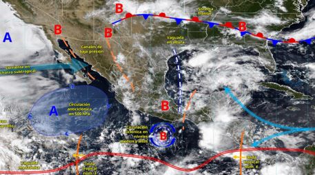 Las precipitaciones podrían generar inundaciones, deslaves y crecidas de ríos, mientras persiste el ambiente caluroso en varias regiones de México. ESPECIAL/ SMN.