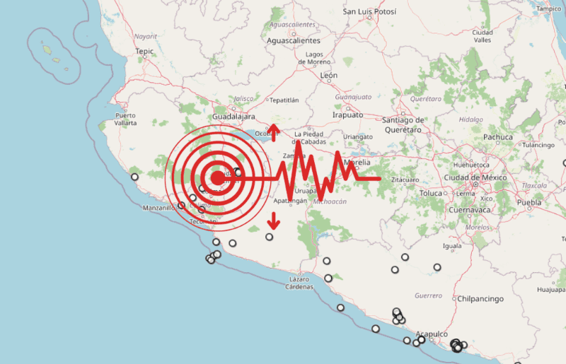 &nbsp;Sismo en Jalisco. ESPECIAL / SSN