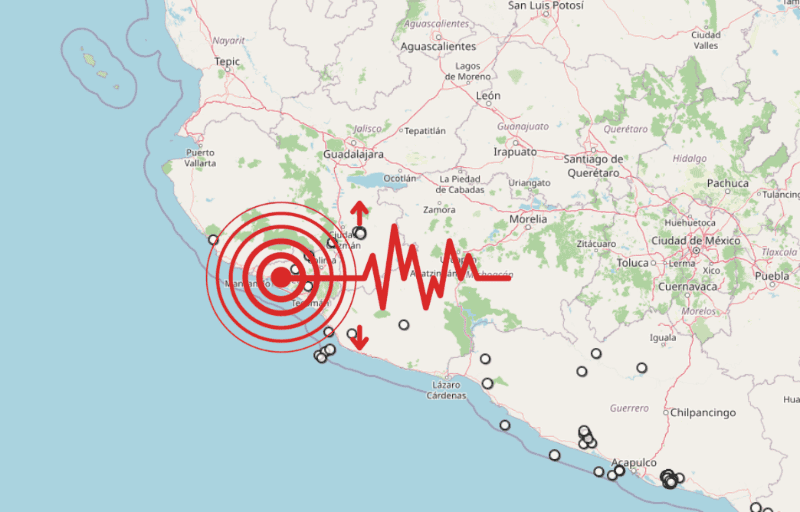 &nbsp;Sismo en Colima. ESPECIAL / SSN