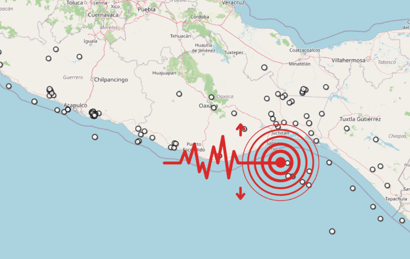 &nbsp;Sismo en Oaxaca. ESPECIAL / SSN