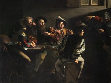 "Yo no he venido a llamar a los justos, sino a los pecadores". "La vocación de San Mateo", de Caravaggio