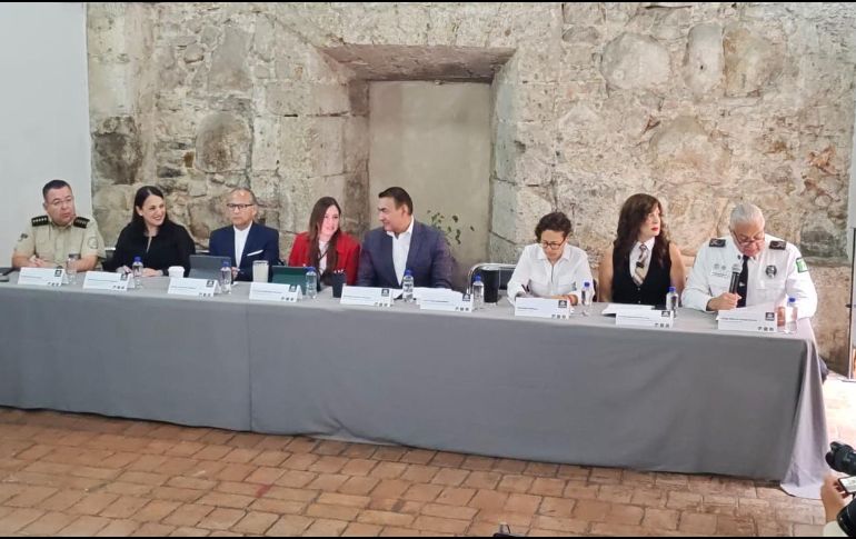 Rueda de prensa con autoridades a cargo de distintos operativos en torno al Mundial 2026 en Jalisco. EL INFORMADOR / M. Hernández
