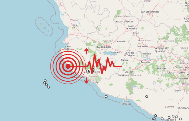 &nbsp;Sismo en Jalisco. ESPECIAL / SSN