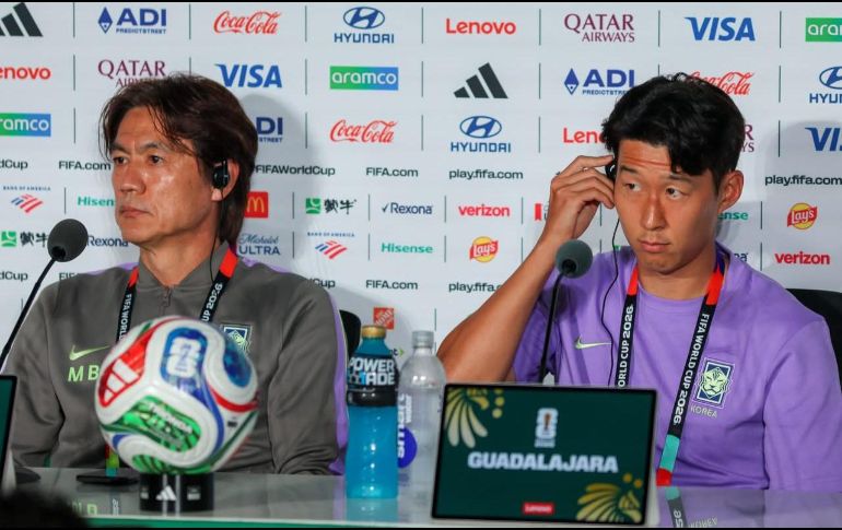 Son Heung-min durante la conferencia de prensa este miércoles 10 de junio. EL INFORMADOR / A. NAVARRO