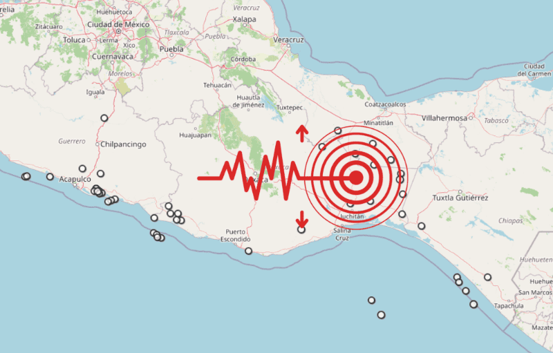&nbsp;Sismo en Oaxaca. ESPECIAL / SSN