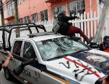Las confrontaciones entre la policía antidisturbios y unas 200 personas empañaron el glamour de la inauguración del Mundial 2026. EFE/I.Esquivel