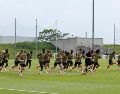 Jugadores de Canadá en una sesión de entrenamiento previa al partido de la fase de grupos ante Bosnia y Herzegovina. XINHUA/Y. Shu