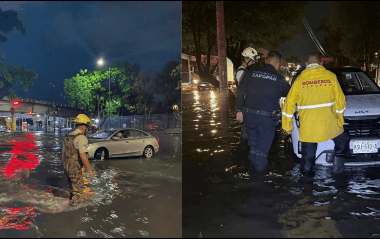 Las intensas precipitaciones registradas en las últimas horas han paralizado a la ciudad. POLICÍA DE ZAPOPAN