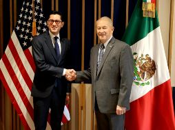 Roberto Velasco, secretario de Relaciones Exteriores, y Ronald Johnson, embajador de Estados Unidos en México. X/USAmbMex
