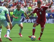 La Selección de Qatar marcó el gol del empate con Suiza en el que fue su primer partido del Mundial 2026, y consiguió así su primer punto en Copas del Mundo. EFE /  M. Gutiérrez