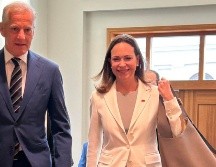 María Corina Machado en una reunión con el primer ministro noruego, Jonas Gahr Støre. EFE/Vocería Oficial de Venezuela