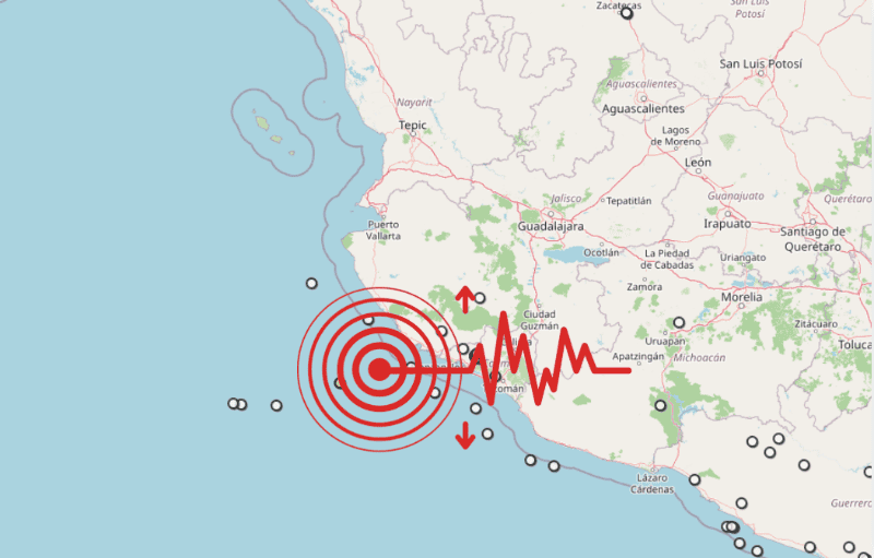 &nbsp;Sismos en Jalisco. ESPECIAL / SSN