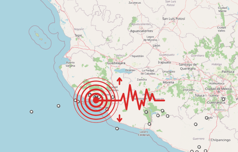 &nbsp;Sismo en Colima. ESPECIAL / SSN