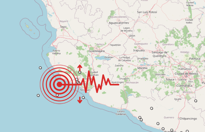 &nbsp;Sismo en Jalisco. ESPECIAL / SSN