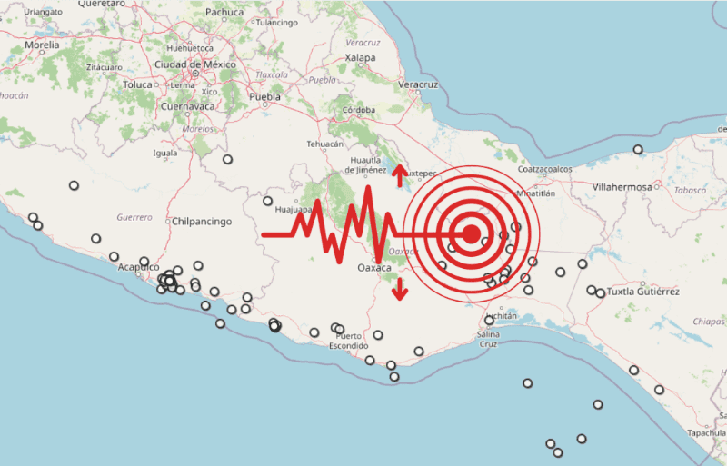 &nbsp;Sismo en Oaxaca. ESPECIAL / SSN