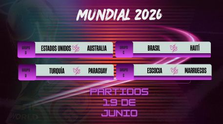 Este viernes 19 de junio continuará la actividad del Mundial 2026 con una jornada clave en la fase de grupos. ESPECIAL / CANVA