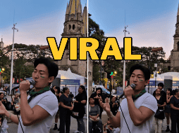 Un coreano decidió robarse el espectáculo en las calles del Centro de Guadalajara de una manera muy peculiar, con su hermosa voz. FACEBOOK / JJUN COREANO