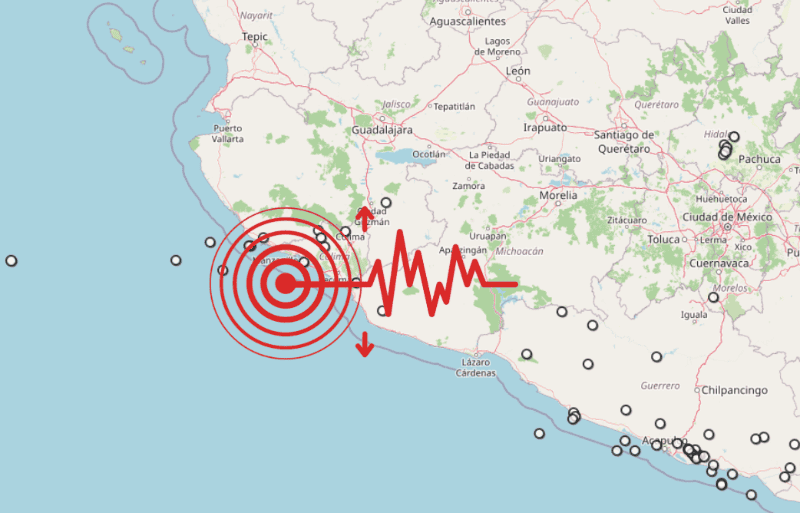 &nbsp;Sismo en Colima. ESPECIAL / SSN