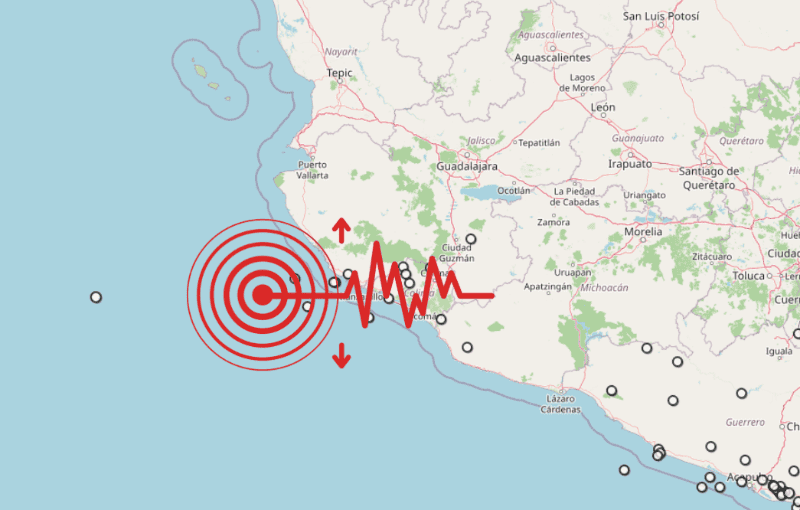 &nbsp;Sismo en Jalisco. ESPECIAL / SSN