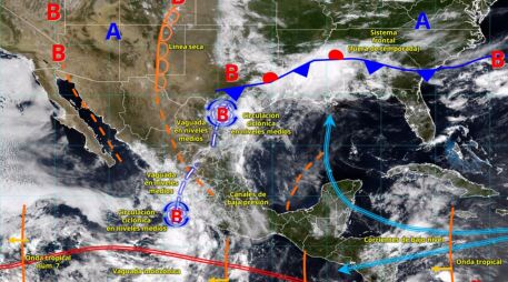 El SMN prevé lluvias intensas, tormentas eléctricas y riesgo de inundaciones en diversas regiones del país durante los próximos cuatro días. ESPECIAL/ SMN.