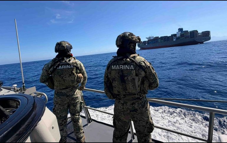 La Marina también localizó y aseguró 137 kilos de cocaína en el puerto de Lázaro Cárdenas, Michoacán. SUN/ESPECIAL