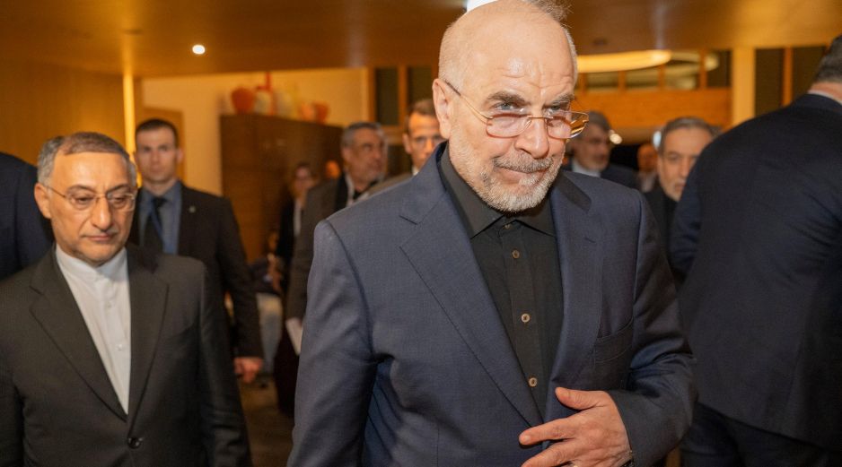 Mohammed Bagher Ghalibaf, presidente del Parlamento Islámico de Irán y jefe negociador iraní a su llegada al complejo de Bürgenstock, en Suiza. EFE/U. Flueeler