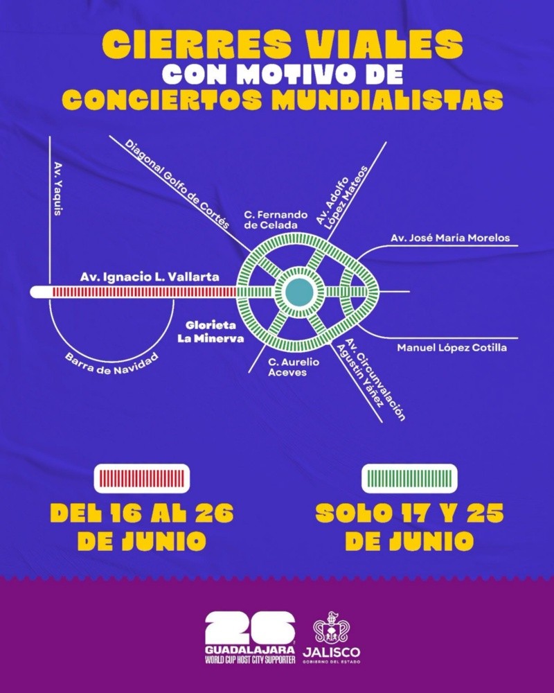 Habrá cierres viales en la zona de la glorieta Minerva esta semana. ESPECIAL