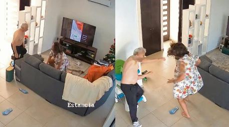 Las imágenes captadas al interior de un domicilio en Morelos exhibieron la presunta agresión del exfuncionario. ESPECIAL