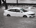 Uno de los sitios más afectados fue el Boulevard 5 de Mayo, que quedó completamente inundado, dificultando el paso de vehículos, X / @javimojarra / CAPTURA DE PANTALLA / CORTESÍA