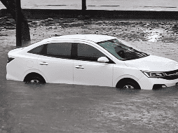 Uno de los sitios más afectados fue el Boulevard 5 de Mayo, que quedó completamente inundado, dificultando el paso de vehículos, X / @javimojarra / CAPTURA DE PANTALLA / CORTESÍA
