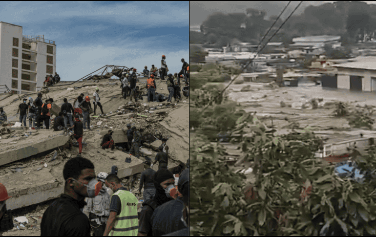 Las inundaciones ocurren apenas unos días después de los terremotos de magnitudes 7.2 y 7.5 que dejaron miles de personas afectadas en distintas regiones del país. EFE / H. Chirinos / X / @JuaniAyoroaOK