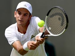Jódar, desde el comienzo del partido, tuvo muy claro el camino a seguir ante su rival, Felix Gil, a quien despachó en menos de dos horas en la Primera Ronda de Wimbledon. EFE / N. Hall