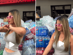 En el video difundido, se observa a la influencer Paola Faria esforzándose por destacar su apariencia mientras posa a un lado de los víveres para Venezuela. TIKTOK / @joseluisregalado21