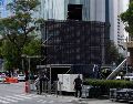 Ya se comenzaron a instalar pantallas y escenarios sobre la a07:25 p. m. 29/06/2026venida Paseo de la Reforma, a un día del partido México vs Ecuador. SUN/H. Salvador